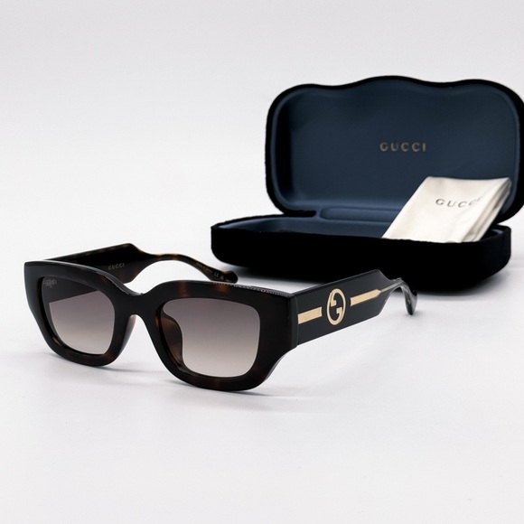 NEW GUCCI GG1558SK 002 SQUARE HAVANA BROWN WOMEN SUNGLASSES GUCCI - Picture 3 of 12